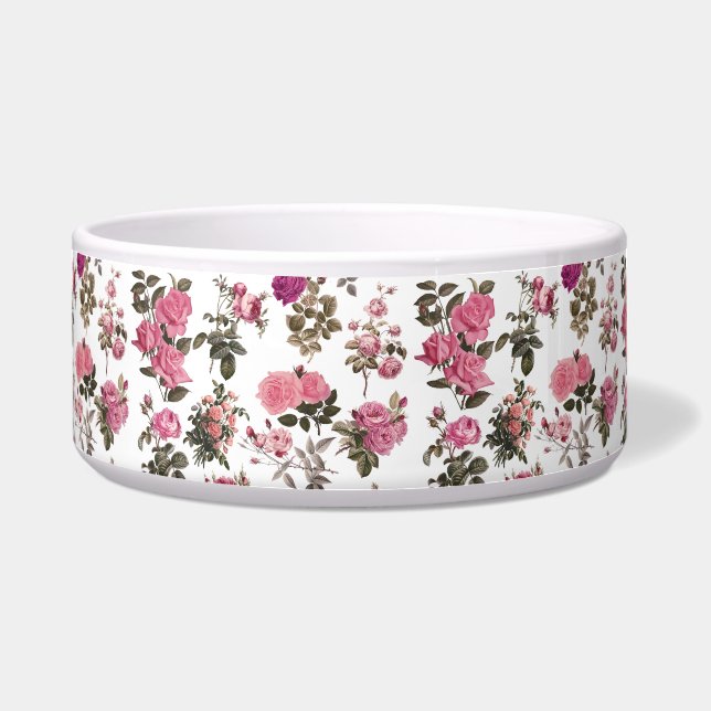 Comedero Rosas rosadas vintage (Frente)