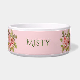 Comedero Roses rosadas de bonito personalizadas