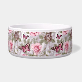 Comedero Roses rosas y mariposas acuarela floral