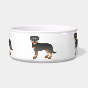 Comedero Rottweiler negro y marrón Perros de dibujos animad