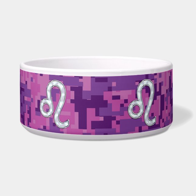 Comedero Rótulo Leo en Camuflaje Digital de la Fuchsia Rosa (Frente)