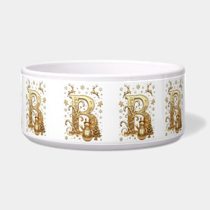 Comedero Royal Gold B Luxury Snowman Ceramic Pet Bowl