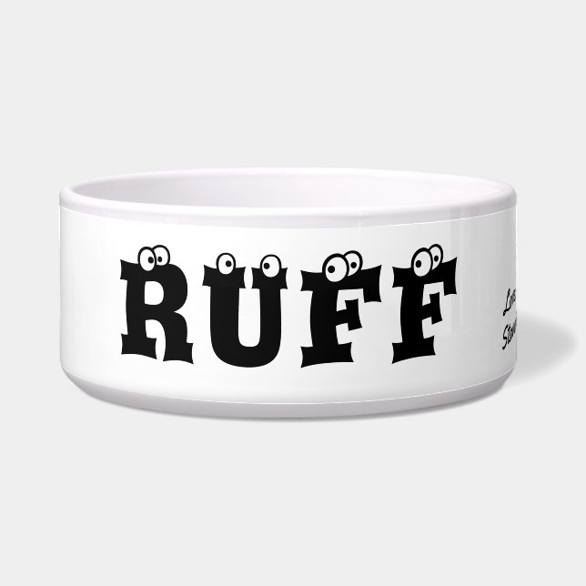 Comedero Ruff Cute Text Personalized Pet (Frente)