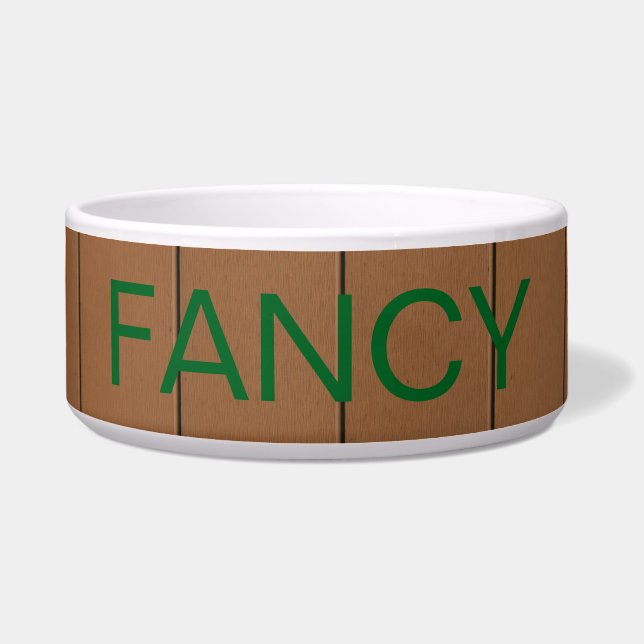 Comedero Rustic Pet Bowl con diseño de pared de troncos de  (Frente)