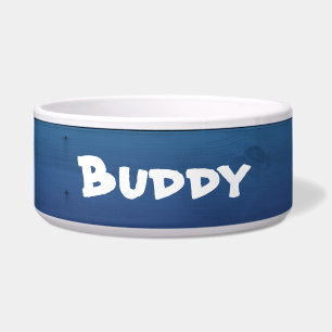 Comedero Rústico Blue Personalizado Gran Tazón de Perro : E