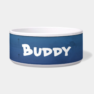 Comedero Rústico Blue Personalizado Gran Tazón de Perro : E