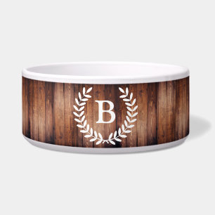 Comedero Rústico elegante Madera Oscura y Laureles   Monogr