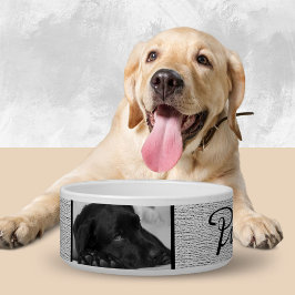 Comedero Rústico nombre de perro gris en guión negro 2 foto