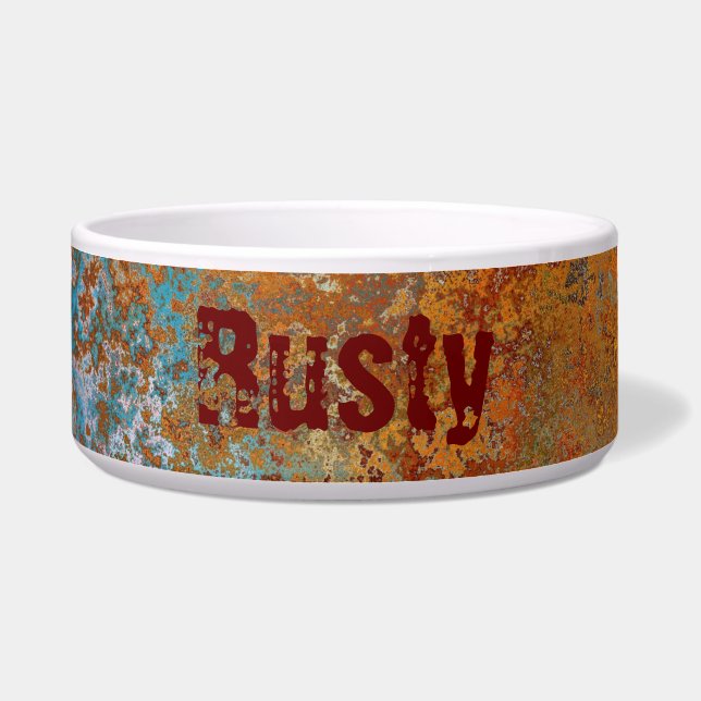 Comedero Rusty, Verdigris, Grunge Steampunk Personalizado (Frente)