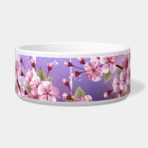 Comedero Sakura rosa sobre fondo de pintura