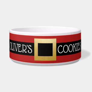 Comedero Santa Buckle Nombre Personalizado Gato o Perro