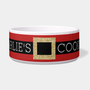 Comedero Santa Buckle Nombre Purpurina personalizado Gato o