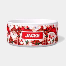 Comedero Santa Claus Tartán Navidades Perro