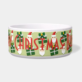 Comedero Santa Navidad Rojo Verde Personaliza Mascota
