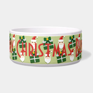 Comedero Santa Navidad Rojo Verde Personaliza Mascota