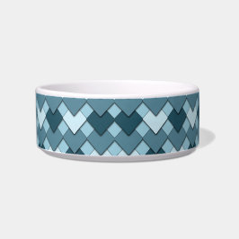 Comedero Sapphire Blue Square and Diamond Harlequin Pattern