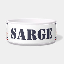 Sarge Patriotic Dog Bowl | EDITABLE