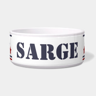 Comedero Sarge Patriotic Dog Bowl   EDITABLE