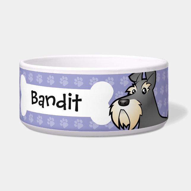 Comedero Schnauzer gigante/estándar/miniatura del dibujo (Frente)