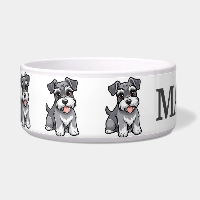 Comedero Schnauzer lindo personalizado (Izquierda)