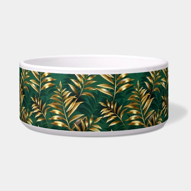 Comedero Seamless pattern with golden ferns (Frente)