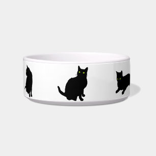 Comedero Seis gatos negros su nombre de mascotas