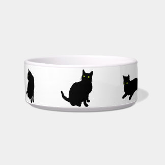 Comedero Seis gatos negros su nombre de mascotas