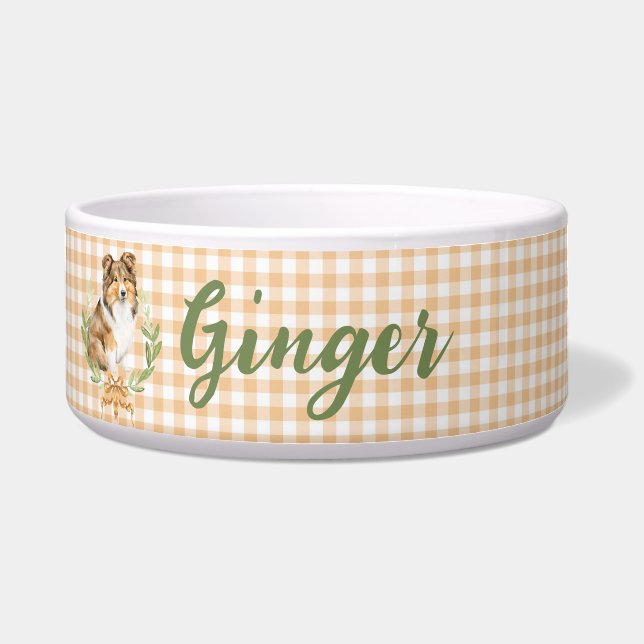 Comedero Sheltie Laurel en una rama de Laurel | Personaliza (Frente)