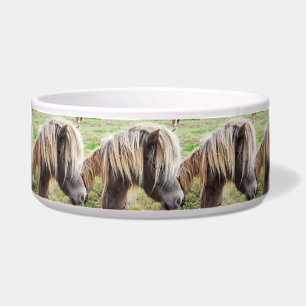Comedero Shetland Pony de color bronceado,