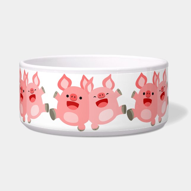 Comedero ¡SÍ! Cute Personalizado Cerdos Pet Bowl (Izquierda)