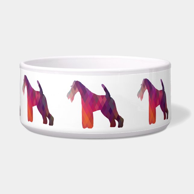 Comedero Silueta de patrón geométrico de Fox Terrier (Frente)