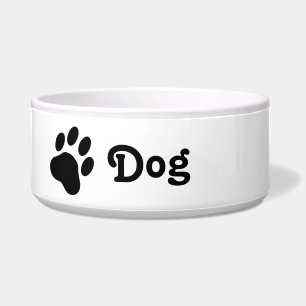 Comedero Silueta Simple de Pata de Perro con Texto Perro