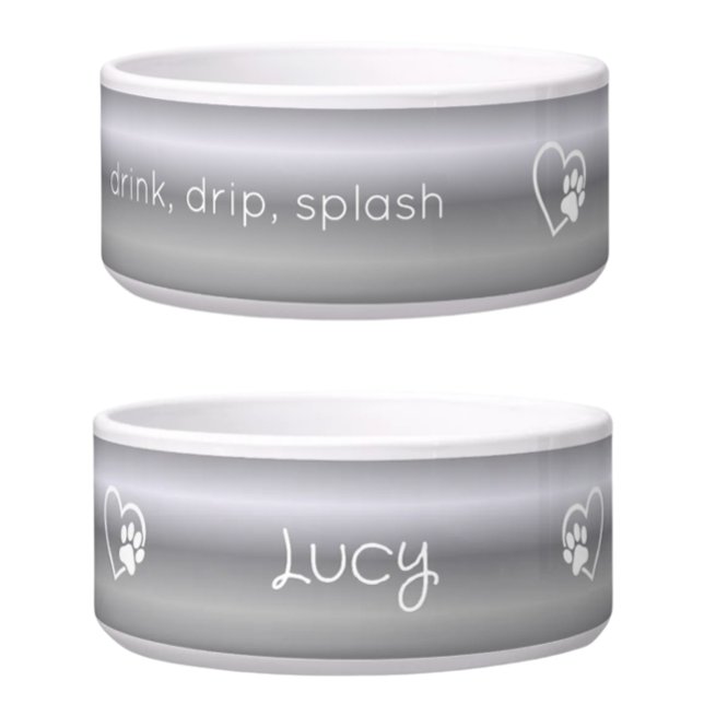 Comedero Silver 'drink drip splash' Dog Name Bowl (Subido por el creador)