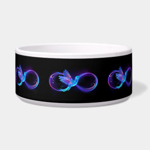 Comedero Símbolo de infinito neón con colibrí brillante