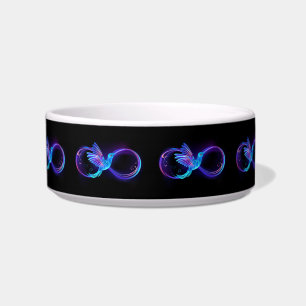 Comedero Símbolo de infinito neón con colibrí brillante