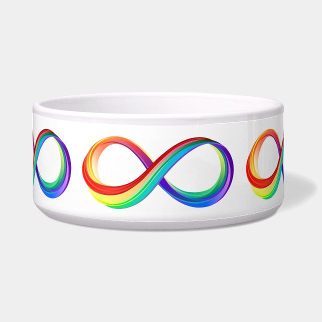 Comedero Símbolo infinito arcoiris en capas (Frente)
