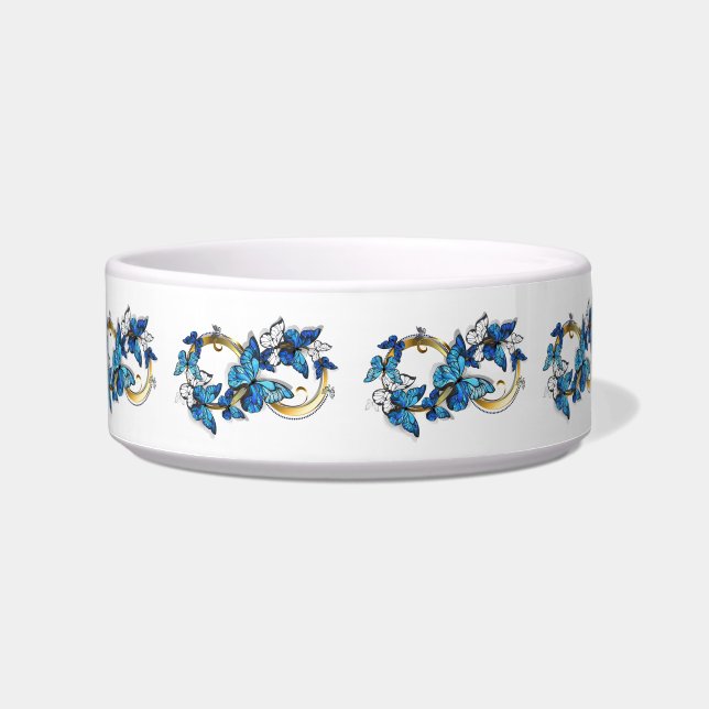 Comedero Símbolo infinito de mariposas Morpho azules (Frente)