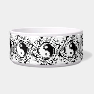 Comedero Símbolo Yin & Yang estilo Tatuaje blanco y negro