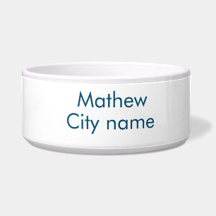 Comedero simple letra inicial monograma añada su nombre