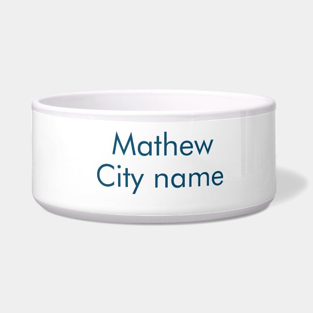 Comedero simple letra inicial monograma añada su nombre (Frente)