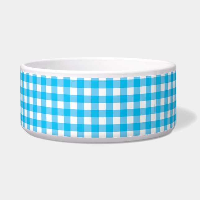 Comedero Sky Blue and White Gingham (Frente)