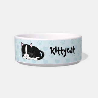Comedero Sleepy Tuxedo Cat {blue}
