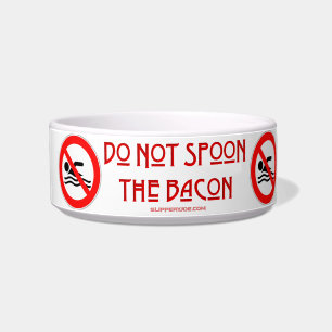 Comedero SlipperyJoe's Do Not Spoon Bacon red Advertencia m