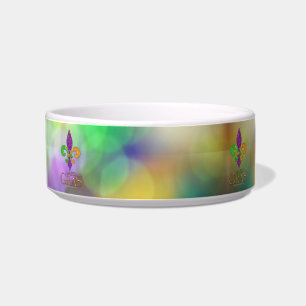 Comedero SlipperyJoe's festivo tema de Mardi Gras púrpura v