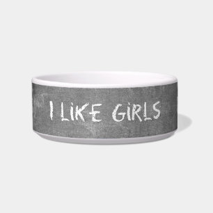 Comedero SlipperyJoe's Me gustan las chicas pizarra sucia o