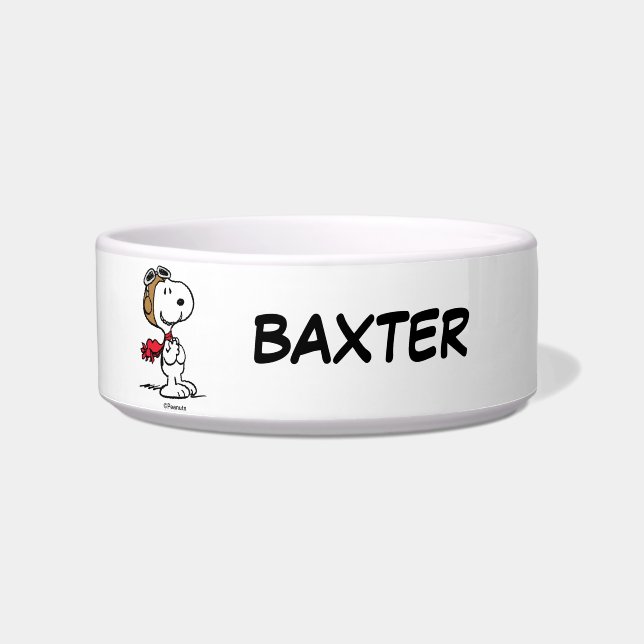 Comedero Snoopy El Hielo Volador | Añadir nombre de Mascota (Frente)