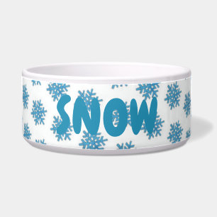 Comedero Snowowley Winter Blue Snowflake Perro de nieve per