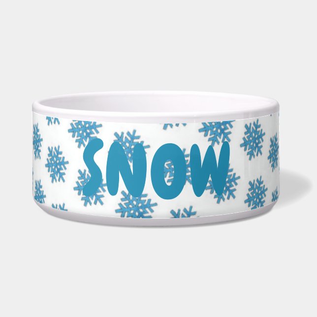 Comedero Snowowley Winter Blue Snowflake Perro de nieve per (Frente)