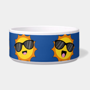 Comedero Sol Kawaii con gafas de sol caras de Emoji feliz