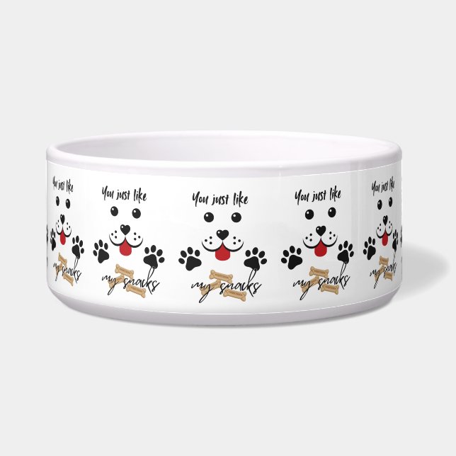 Comedero Sólo te gusto por mis snacks (Frente)